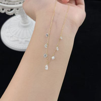 Collana con Pendente in Oro 18K e Diamante Coltivato in Laboratorio, Design Semplice e alla Moda a Stella Ondulata Scintillante, Gioiello Raffinato Regolabile da Donna