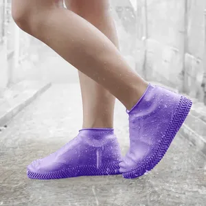 Gran oferta, cubierta impermeable para zapatos, material de silicona, unisex, antideslizante, cubiertas para zapatos de lluvia de silicona