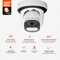 Caméra IP de sécurité PoE 5MP 30fps, vision nocturne couleur intelligente à double éclairage, détection de mouvement humain, micro intégré, IP67, boîtier métallique