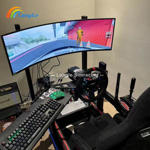 Cockpit de simulateur de course professionnel en aluminium 4040 réglable pour <span class=keywords><strong>Fanatec</strong></span> Logitech et Thrustmaster avec support de siège et inclinaison de pédale - Product Image 6