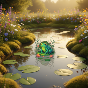 T-shirt Frog On Lily Pad Cottagecore Nature pour adulte unisexe noir - Product Image 3