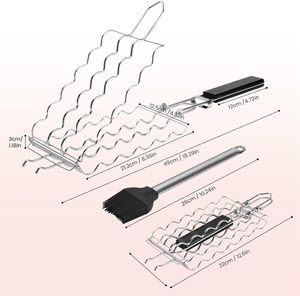Outil de grillade électrique multifonctionnel en acier inoxydable, panier de cuisson pour saucisses et jambon, pince de cuisson en plastique anti-brûlure pour le camping en plein air - Product Image 4