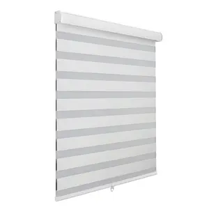 Cordless Zebra fabric blinds Double layer day and night blackout shade for protect privacy zebra blinds
