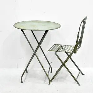 Luckywind antika taşınabilir demir Metal bahçe mobilyaları, bahçe Bar seti mobilya veranda Bistro katlanır Metal masa ve sandalye seti