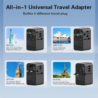 USA UK EU AST Prise de charge universelle tout-en-un avec câble 2 Usb-A et 2 USB-C Chargeur universel