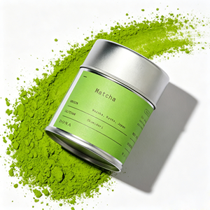 Lata de Matcha Ecológica de Hojalata con Doble Tapa Lacada, Hermética, de Grado Alimenticio, para Almacenamiento de Té en Hojas Sueltas o en Polvo, Reciclable - Product Image 1