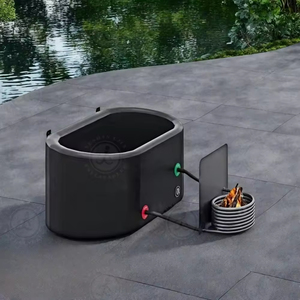 Bain de glace gonflable portable de luxe pour 1-2 personnes, chauffé au bois, avec poêle, spa à siphon thermique - Product Image 2