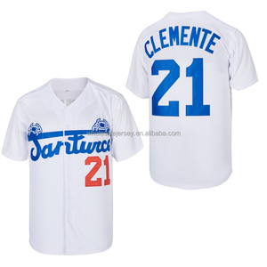 Vente en gros de maillots de baseball classiques pour hommes, cousus, Santurce Crabbers, Porto Rico, 21 <span class=keywords><strong>Roberto</strong></span> <span class=keywords><strong>Clemente</strong></span>, tailles S-3XL - Product Image 1