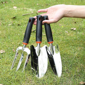 Green Smooth Stainless Steel <b>Garden</b> <b>Tools</b> <b>Set</b> Black Rubber Handle Lightweight For Home Flower Vegetable Planting - Product Image 2