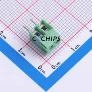 1984617 <b>Screw</b> Terminal <b>Block</b> Through hole Component (THT),P=3.5mm Connector 1x2P 3.5mm Green Through Hole - Product Image 1