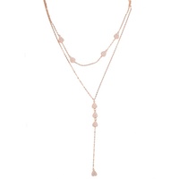 Collier élégant pour femme, plaqué argent, double couche, avec chaîne à maillons en forme de cœur pavé de zircone cubique, cadeau de la Saint-Valentin 2026