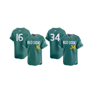 Nueva Camiseta de Béisbol de los Medias Rojas de Boston 2025, 16 Jarren Durán, 34 David Ortiz, 11 Rafael Devers, <span class=keywords><strong>2</strong></span> Alex Bregman, Transpirable, Verde - Product Image 1