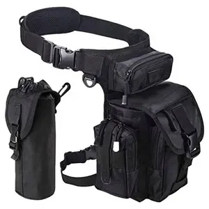 Tactical Men Metal Detecting Outdoor Bike Cycling Hiking Thigh Bag With Water Bottle Pouch Drop Cross Over Leg Bag