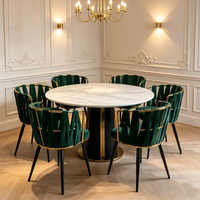Chaise de salle à manger en velours avec dossier tressé, structure en métal doré, pieds noirs pour la maison, la cuisine, le restaurant, l'hôtel, les événements et les mariages