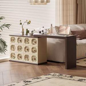 Modern Chinese Style <b>Dressing</b> <b>Table</b> <b>Solid</b> <b>Wood</b> Extendable Makeup Vanity Bedroom Storage With Mirror - Product Image 2