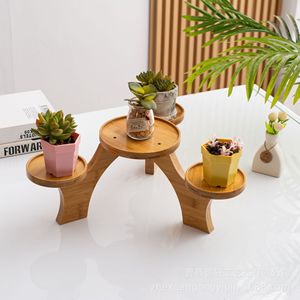 Multi Tiered Wooden Plant <b>Stand</b> Irregular Shape Freestanding For Succulents <b>Potted</b> Plants Windowsill Balcony Desk Display - Product Image 2