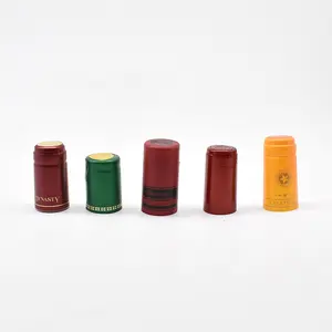 Capsula di latta di vino termoretraibile in Pvc con etichetta in rotolo di metallo con manicotto di tenuta del cappuccio dell'involucro di calore di colore diverso personalizzato per bottiglie di vetro