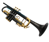 Eastern Music Pro Use Bb Key Shiny Black Plated Brass Beginner-Friendly Trumpet TR-805F 11.66MM Bore
