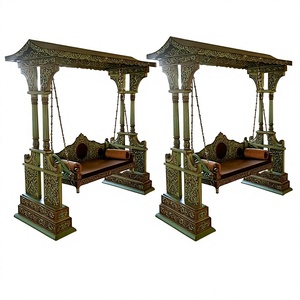 Columpio tradicional indio para el hogar, juego de columpios tallados Royal Maharaja, comprar columpio indio de madera tallada, juego de sofás de madera, muebles de EE. UU. - Product Image 1