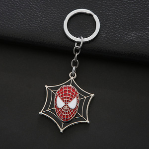 QY Vintage Antique Plated Rotatable Spider-Man Symbol Metal Keychain Marvel Superhero <b>Keyring</b> Fan Collection - Product Image 4