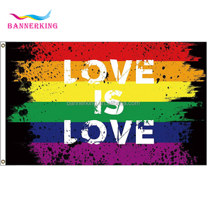 Bandera LGBT 3x5ft Bandera del arco iris Bandera de poliéster Orgullo gay Paz lésbica Tamaño personalizado para LGBT - Product Image 1