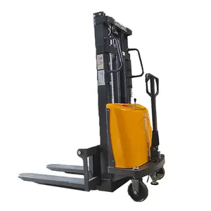 Semi-Electric Pallet Stacker Forklift Lifting Walking Type For Manufacturing Plants And Hotels