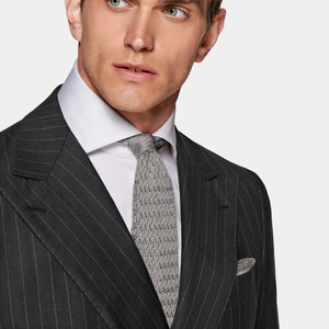 <span class=keywords><strong>Abito</strong></span> da Uomo <span class=keywords><strong>Doppiopetto</strong></span> <span class=keywords><strong>Grigio</strong></span> Scuro in Lana S110 Vestibilità Slim Motivo Grana di Riso Stile Business - Product Image 3