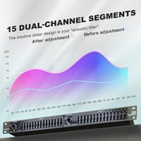 Égaliseur graphique professionnel double 15 bandes 1U pour montage en rack, filtre stéréo EQ Constant-Q, coupure basse 50Hz, XLR équilibré