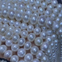 Bijoux pour femmes 9-10mm Collier de perles d'eau douce blanches presque rondes pour la vente en gros
