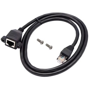 Câble d'extension réseau RJ45 8P8C, <span class=keywords><strong>RJ</strong></span> <span class=keywords><strong>45</strong></span> mâle vers femelle, montage sur panneau à vis, câble Ethernet LAN court, 0,15 m, 1 m, 2 m, 3 m, 5 m, 10 m - Product Image 2