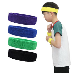 Diadema DE <span class=keywords><strong>TENIS</strong></span> antideslizante que regula el calor, resistente a los olores, absorbe el sudor, algodón de rizo, diadema para niños, banda para el sudor con logotipo - Product Image 3
