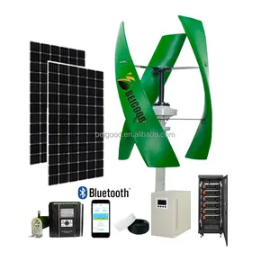 Phổ biến tuabin gió 300 Wát trục dọc năng lượng nhà máy điện Máy phát điện 2kw 48V hộ gia đình 5KW 3KW nhỏ trên mái nhà tuabin gió