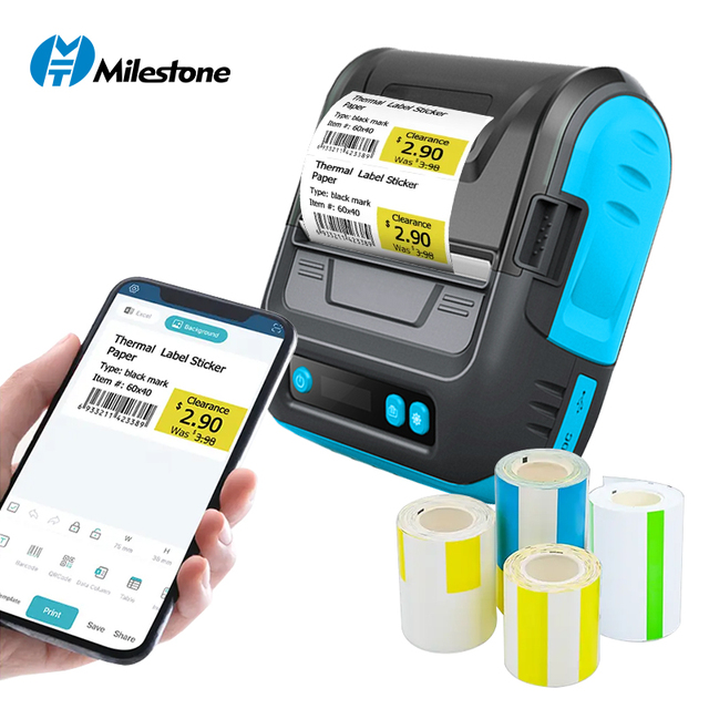 Milestone MHT-P29L 20-80mm Wireless Barcode Label Printer USB+ Mini Sticker Thermal Printer for Jewelry Price Stock
