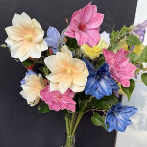 Fleurs artificielles de clematis Jinxi en soie pour décorations de mariage, maison et accessoires de photographie - Product Image 2