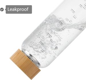 Free Sample 350ml 500ml 700ml Transparent High Borosilicate <b>Glass</b> <b>Water</b> <b>Bottle</b> With Stainless Steel Lid - Product Image 5