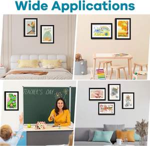 2025 nouveau Design créatif noir blanc amovible enfants oeuvre cadre photo bois enfants dessin cadre artisanat enfants Art cadre - Product Image 4