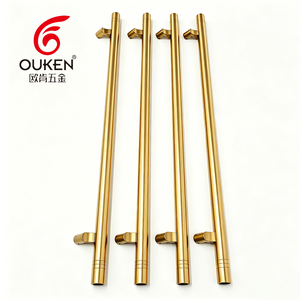 Adjustable Long Handles Pulls T-bar Kitchen Cabinet Wardrobe Brushed Finish Modern Round Brass <strong>Door</strong> Pull Easy Installation - Product Image 1