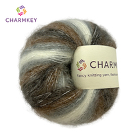 30g de fil mélangé mohair super doux couleur teintée segmentée pour le tricotage à la main pour les projets de crochet d'écharpes de vêtements tricotés