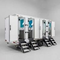 4 modules de toilettes mobiles de luxe d'extérieur, prix usine, fabricants de remorques sanitaires portables à vendre