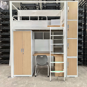 2026 New Custom Modern Metal Single Twin Size Loft <b>Bunk</b> <b>Bed</b> Frame with Storage Stair for Kids Bedroom School Dormitory - Product Image 4