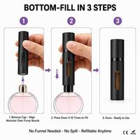 Flacon pulvérisateur de parfum rechargeable en aluminium avec fenêtre de visualisation, remplissage par le bas, 5ml 8ml 10ml, pour voyage