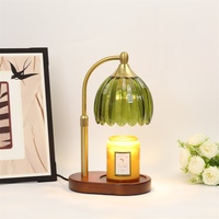 Lampe à cire électrique chauffe-cire, abat-jour en verre, lampe aromatique sans flamme, lampe de table style rétro, veilleuse, aromathérapie, usage intérieur