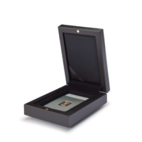 Emballage de boîte de peinture pour lingots frappés d'une seule pièce Laque Mdf Wood Precious Collecting Gold bar in clear Blister Card case
