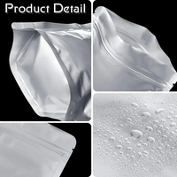 Sacs en feuille d'aluminium Mylar thermoscellés à fond carré Feuilles de stockage réutilisables Étiquettes auto-adhésives Fermeture à glissière étanche à l'humidité pour les aliments