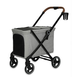 छोटे कुत्तों की आउटडोर गतिविधि के लिए 30 किलोग्राम भार क्षमता के साथ कारखाने प्रत्यक्ष बिक्री फोल्डेबल 4-व्हील पालतू - Product Image 2
