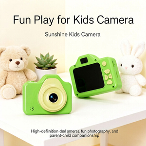 Digitale camera voor kinderen, scherm met dubbele lens, 400 mAh, oplaadbare speelgoedcamera met filter, muziek, puzzelspel, verjaardagscadeau voor jongens en meisjes - Product Image 4
