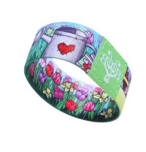Bracelet en polyester personnalisé, extensible, pour événements de marathon, avec étiquette tissée, logo imprimable par sublimation - Product Image 6
