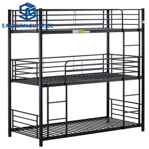 Tempat Tidur Susun Tiga Lapis Logam Tahan Lama untuk Pelajar, Pekerja, dan Staf - Product Image 4