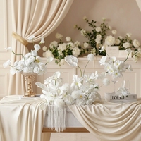 Europäische Rosa Champagner Seiden-Kallus-Lilien-Orchideen Künstliche Blumenkugel Hochzeitstisch-Dekorationen Party Quinceañera Dekorationen