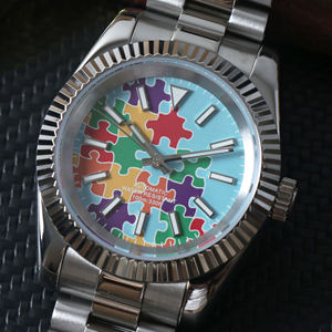 นาฬิกา MINUTETIME Puzzle DIY รุ่น NH35 ขนาด 39 มม. 36 มม. ระบบอัตโนมัติ กลไก NH35 NH38 หน้าปัดกันน้ำ กระจกแซฟไฟร์ - Product Image 4